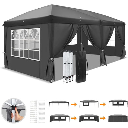Faltpavillon 3x6m – Wasserdicht & Höhenverstellbar mit Zubehör