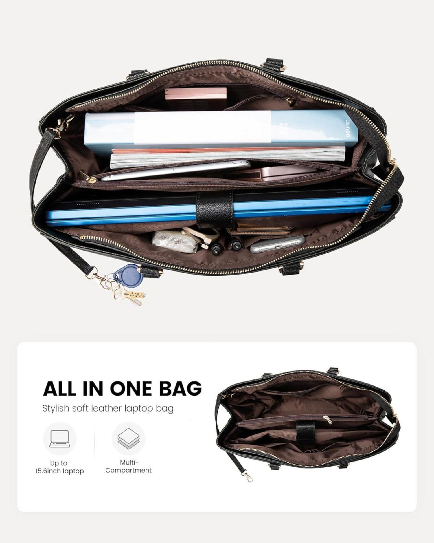 Laptoptasche Damen 15,6 Zoll Schwarz Wasserdicht