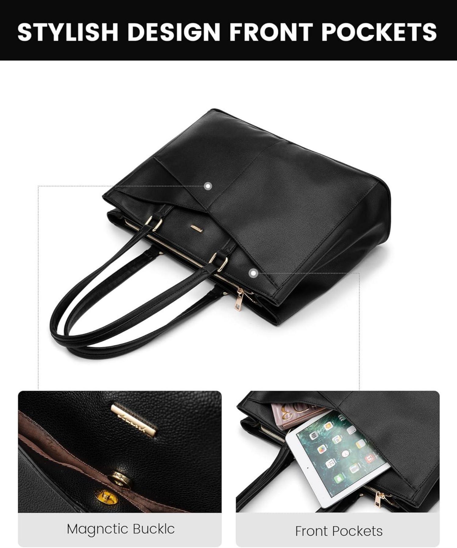 Schwarze Laptoptasche Damen 15,6 Zoll Wasserdicht