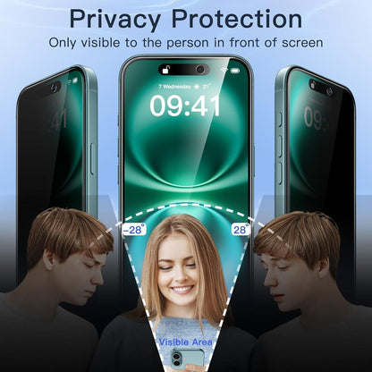 Sichtschutz iPhone 16 Plus 6,7 Zoll 2 Stück Anti-Spy