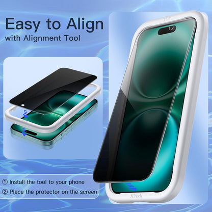 JETech Sichtschutz iPhone 16 Plus 6,7 Zoll Glasfolie 2 Stück