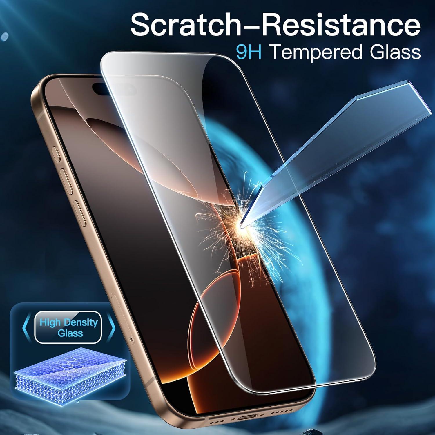 Gehärtete Glas Schutzfolie für iPhone 16 Pro Max 6,9 Zoll HD Klar