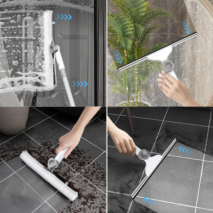 Professioneller Wasserschieber mit Silikonabzieher & Mikrofaserschrubber