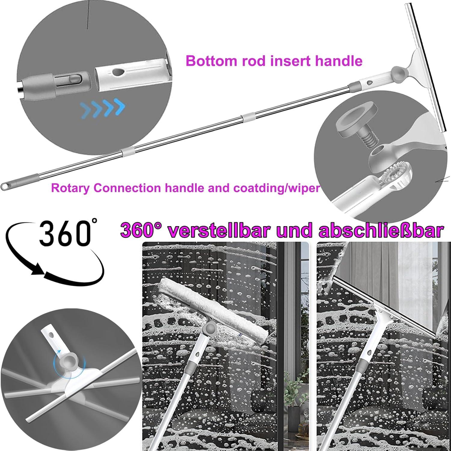 Wasserschieber Silikonabzieher Mikrofaser Dusche Fensterreiniger