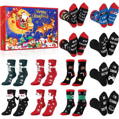 Weihnachtssocken Adventskalender 2026 12 Paare Lustige