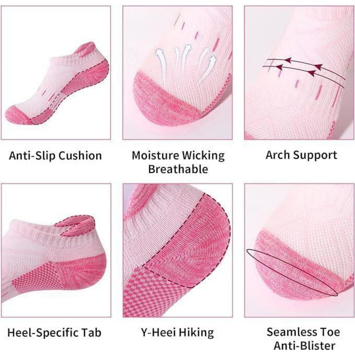 Sportsocken Damen 6er Pack – Atmungsaktiv & Gepolstert (35-42)