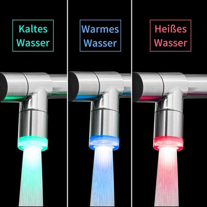 LED Wasserhahn Küche mit Schloss Brause Ausziehbar
