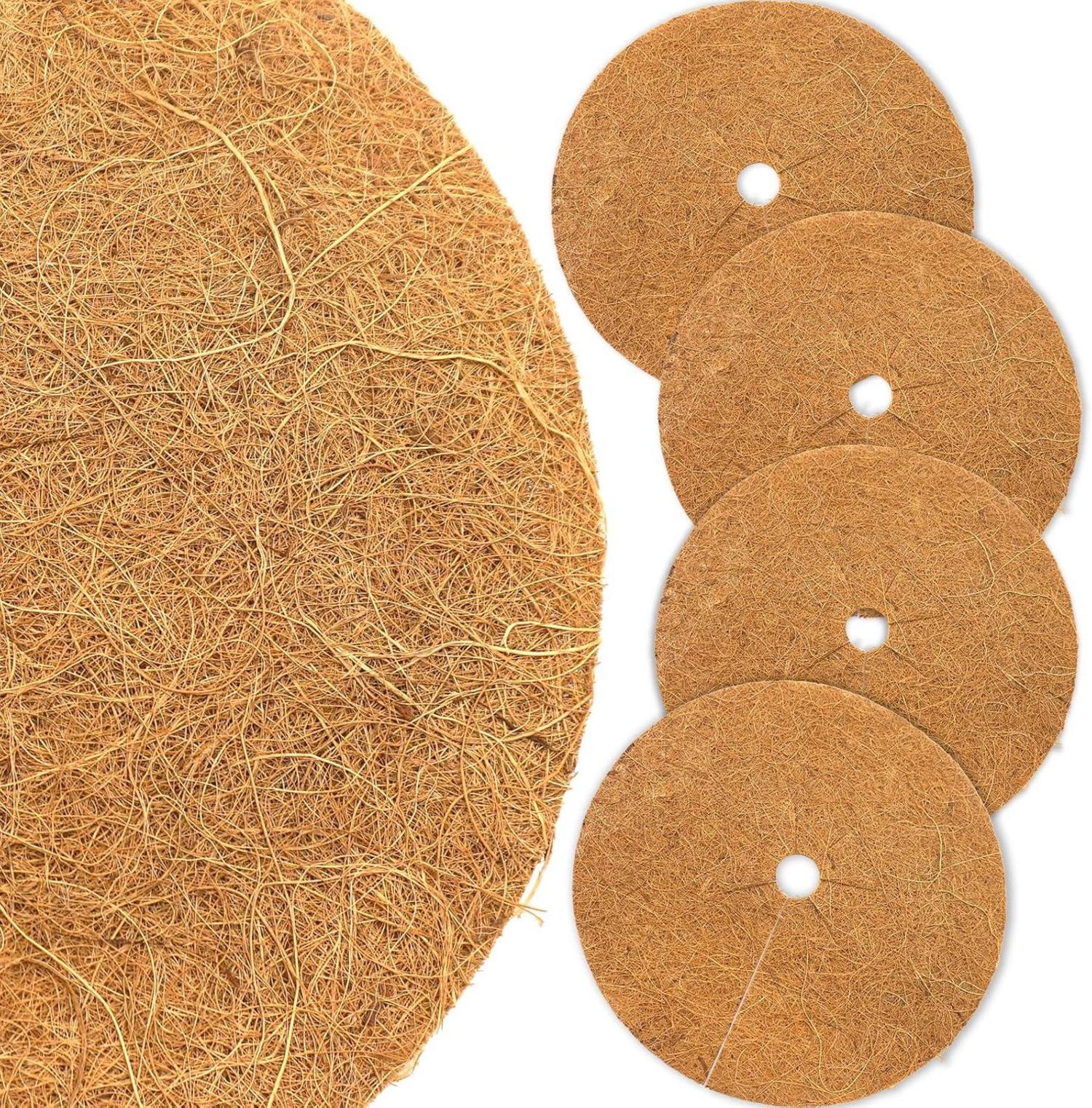 Kokosmatte Winterschutz Pflanzen Mulchscheibe 30cm 4er Set
