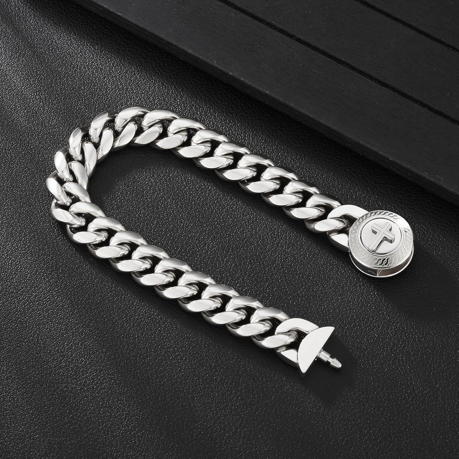Herren Armband mit Löwe/Totenkopf Verschluss, 18K Gold beschichtet