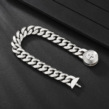 Herren Armband mit Löwe/Totenkopf Verschluss, 18K Gold beschichtet