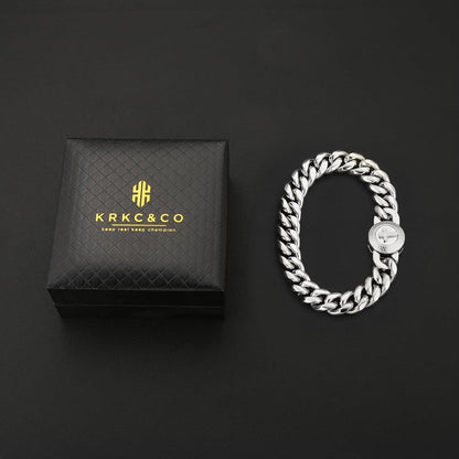 Herren Armband Löwe Kopf/Totenkopf 18K Gold beschichtet Cuban Hip Hop
