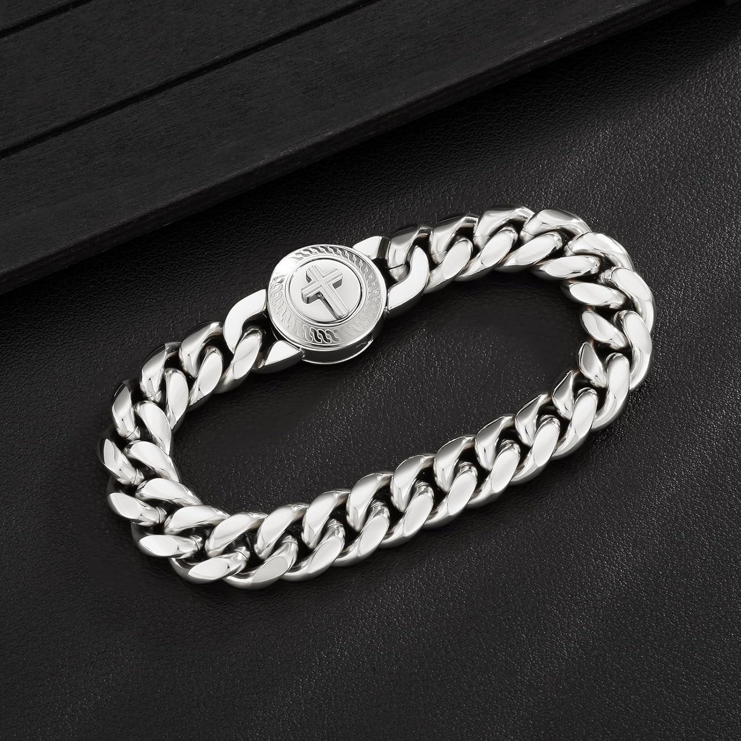 Herren 12mm Gold Panzerarmband mit Löwe Totenkopf Verschluss 20.3cm