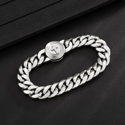 Herren 12mm Gold Panzerarmband mit Löwe Totenkopf Verschluss 20.3cm
