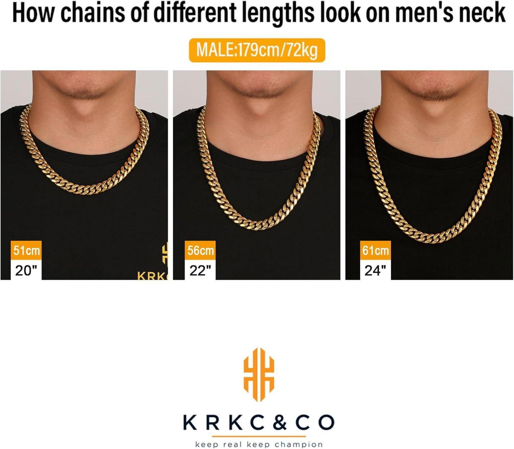 Herren Panzerkette 12mm Löwe Totenkopf 18K Gold Miami Cuban Link 50.8cm