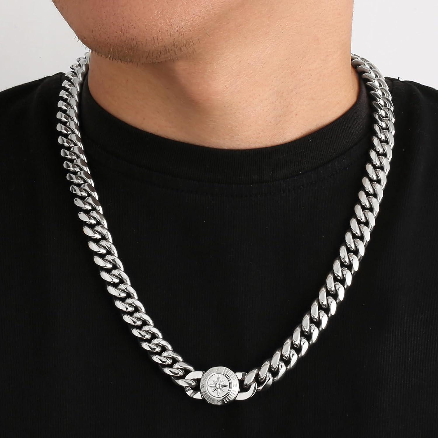 Herren Panzerkette 12mm mit Löwe Kopf Verschluss 18K Gold