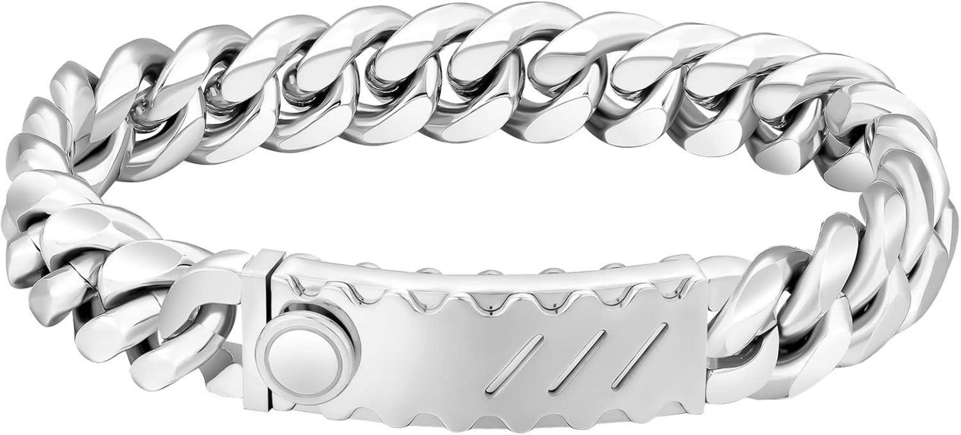 Goldbeschichtetes Cuban Link Armband mit Löwenkopf-Verschluss