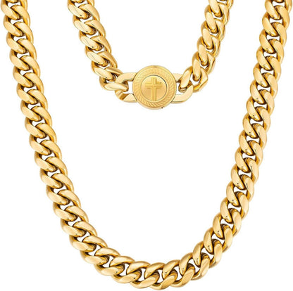 Herren Gold Panzerkette Löwe Totenkopf Verschluss 12mm