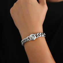 12mm Herren Armband mit Totenkopf Verschluss, 18K Gold