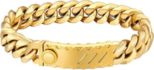 12mm Herren Armband mit Löwe Kopf/Totenkopf Verschluss Gold