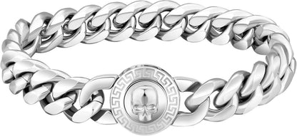 12mm Herren Armband mit Löwe Kopf Totenkopf Verschluss Gold