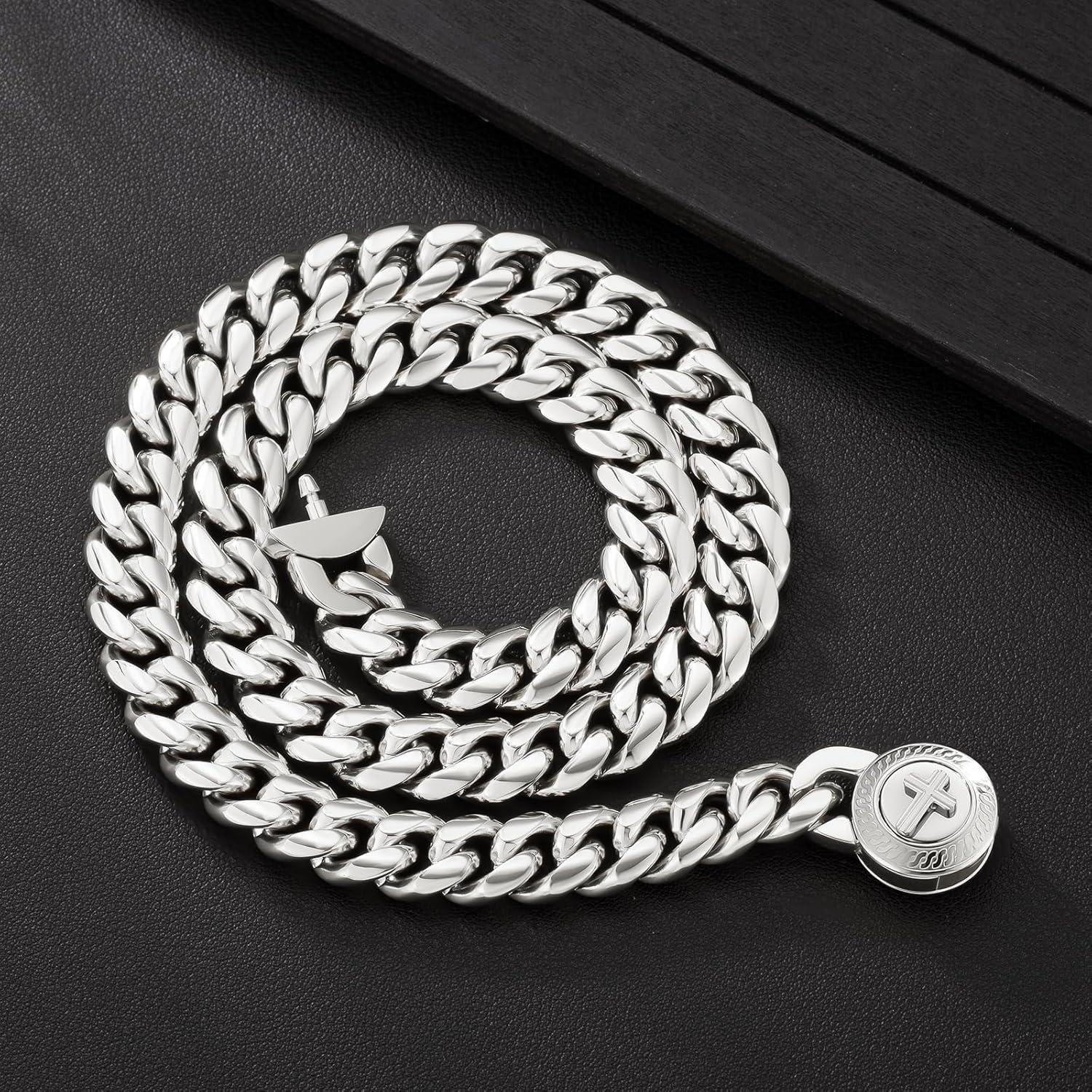 Herren Panzerkette mit Löwe Kopf Totenkopf Verschluss Gold 12mm