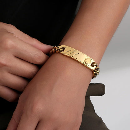 Herren Armband mit Löwe Kopf Verschluss, 18K Gold