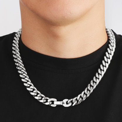 Panzerkette Herren 12mm Gold Cuban Link Chain 61cm