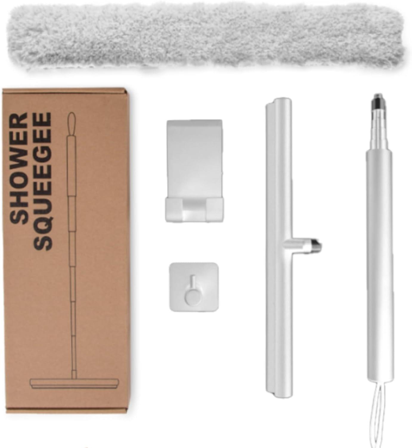 Duschabzieher Set mit Teleskopstange und Silikonklinge 120cm
