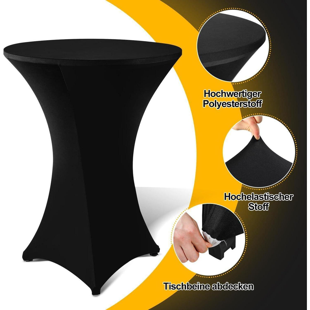 2er Set Stehtisch klappbar 80cm Outdoor mit Husse