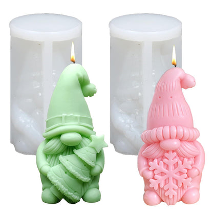 Silikonform Weihnachten: 2x Wichtel & Weihnachtsmann Gießform