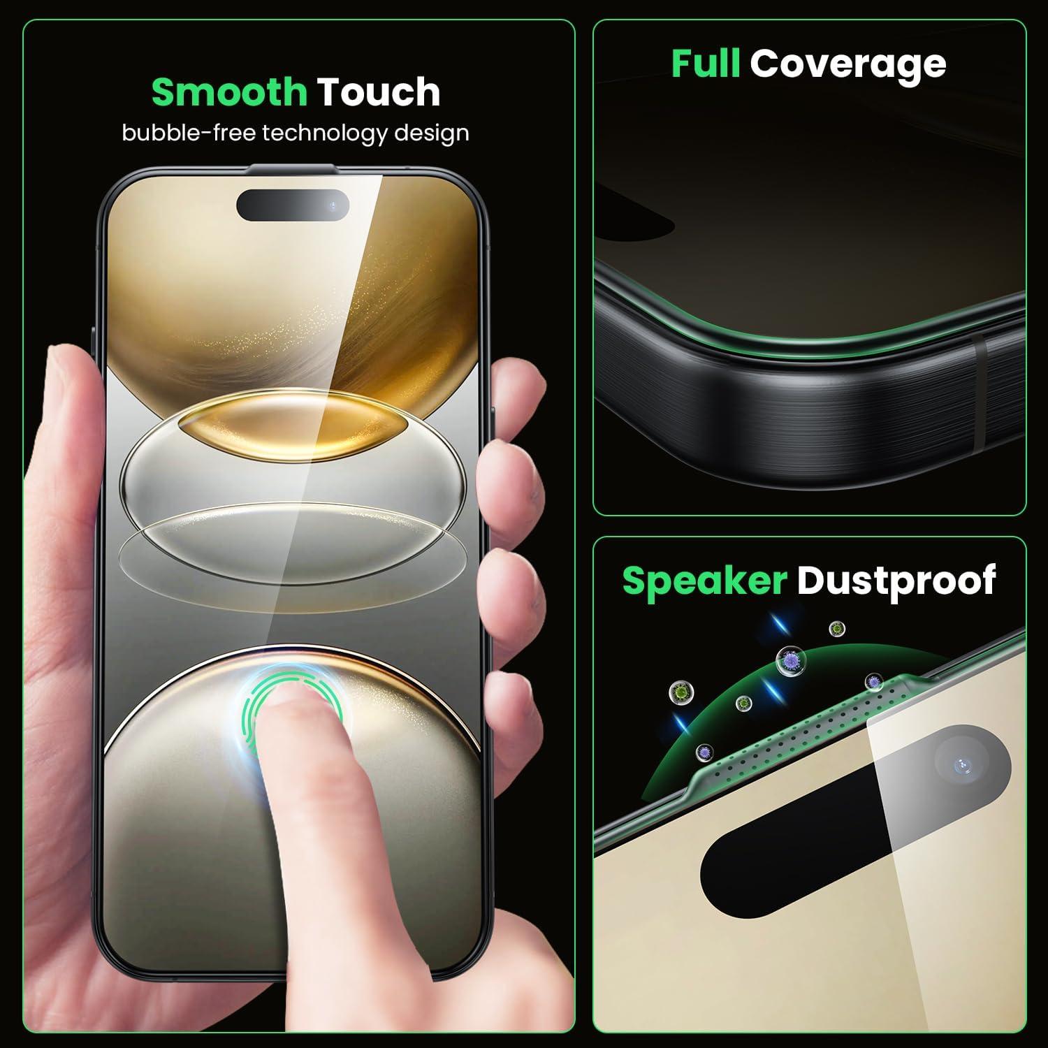 Displayschutz 2 Stück Anti Spy Panzerglas iPhone 16 Pro Max Privacy
