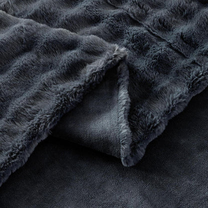 Plüsch Bettwäsche Set 200x200 Grau – Winterwarm & Kuschelig