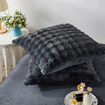 Plüsch Bettwäsche Set 200x200 Grau – Winterwarm & Kuschelig