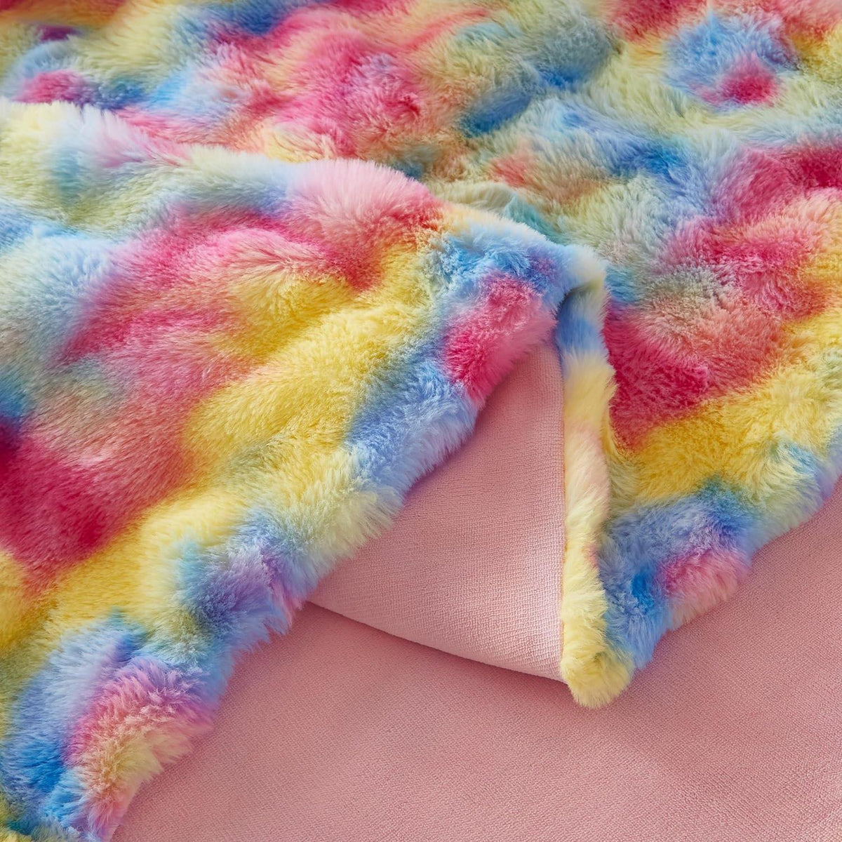 Plüsch Bettwäsche 135x200 Winter Regenbogen Bunt, Superweich