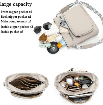 Umhängetasche Damen Mittelgroß Crossbody Bag Vegan Leder Handtasche