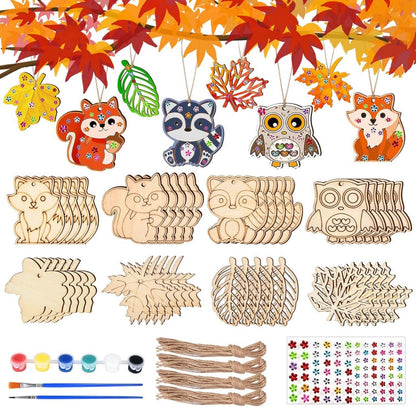Herbst Bastelset Holz DIY Fensterbilder Geschenk Kinder