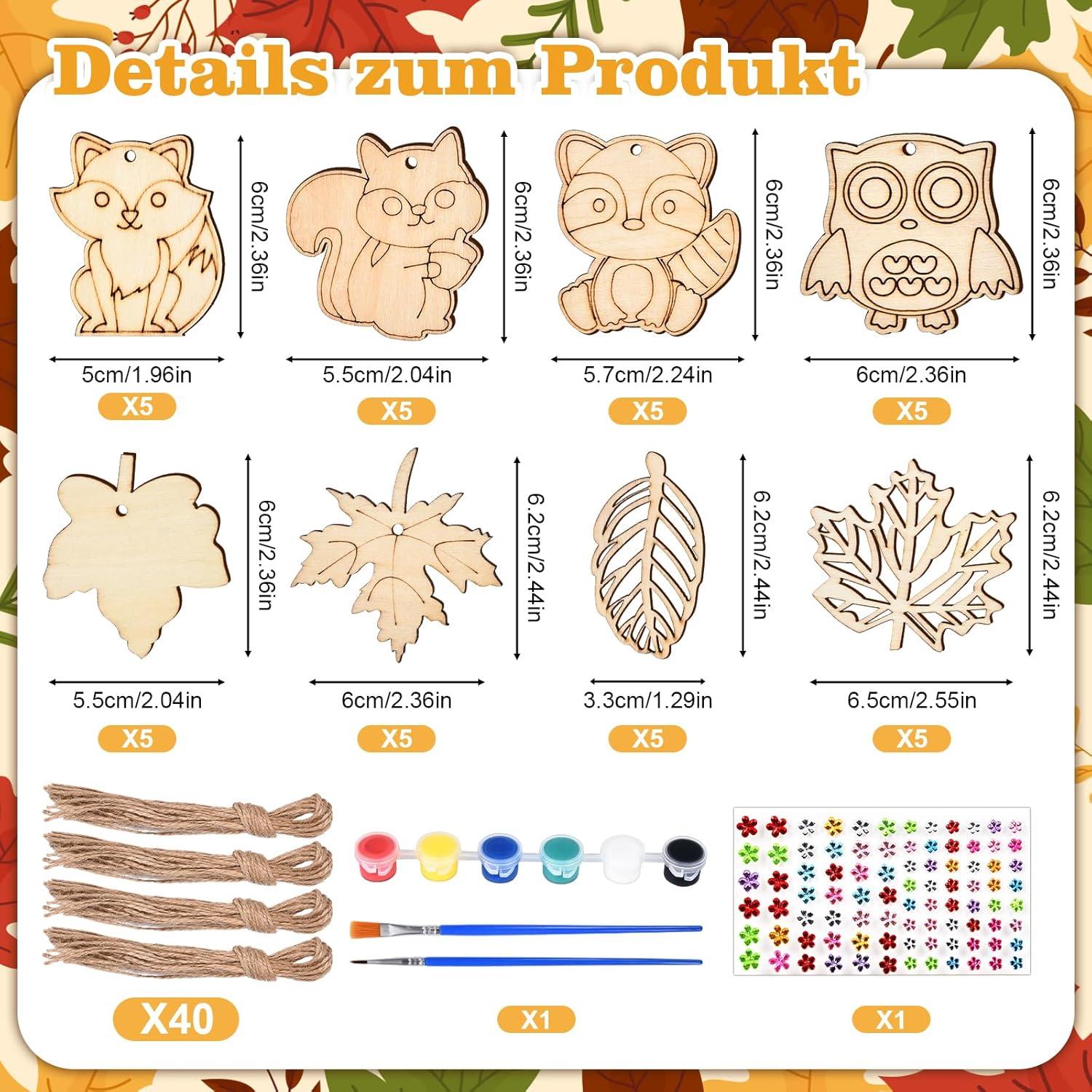 Herbst Bastelset Holz DIY Fensterbilder Geschenk Kinder