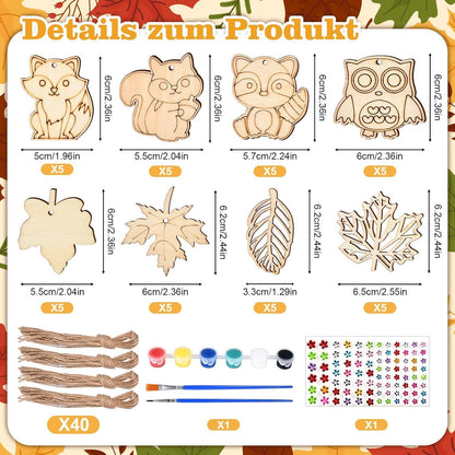 Herbst Bastelset Holz DIY Fensterbilder Geschenk Kinder