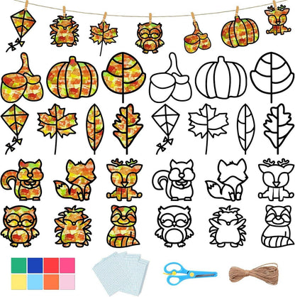 Herbst Bastelset Kinder DIY Blätter Deko Geschenk Halloween