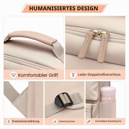 Laptop Rucksack Damen Wasserdicht 15.6 Zoll Schulrucksack Beige
