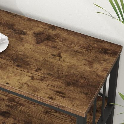 Konsolentisch Holz Bücherregal 3 Ebenen Wohnzimmer Flurregal