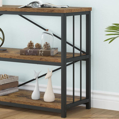 Konsolentisch Holz Bücherregal 3 Ebenen Wohnzimmer Flurregal