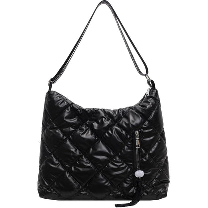 Damen Puffer Schultertasche Winter Umhängetasche