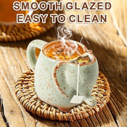 Elefanten Teetasse mit Teebeutelhalter – 430ml Keramikbecher
