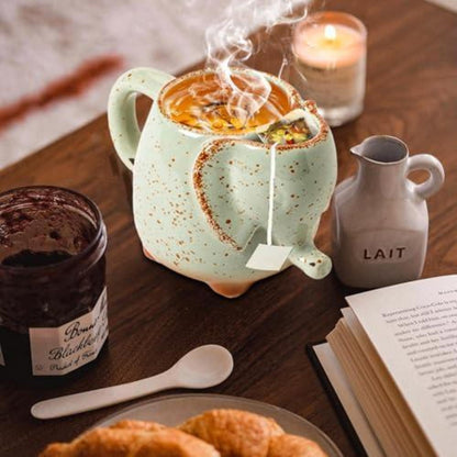 Elefanten Teetasse mit Teebeutelhalter – 430ml Keramikbecher