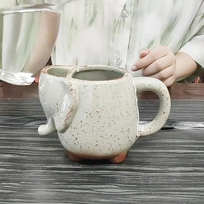 Elefanten Teetasse mit Teebeutelhalter – 430ml Keramikbecher
