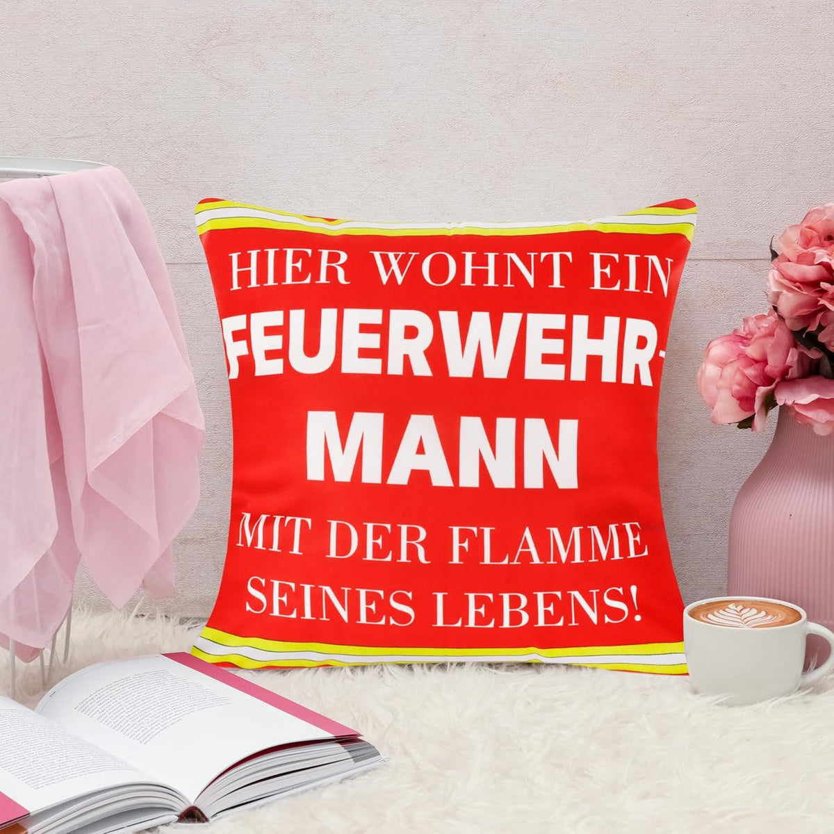 Merclix Feuerwehr Geschenke Kissenbezug 45x45 Tasche für Männer