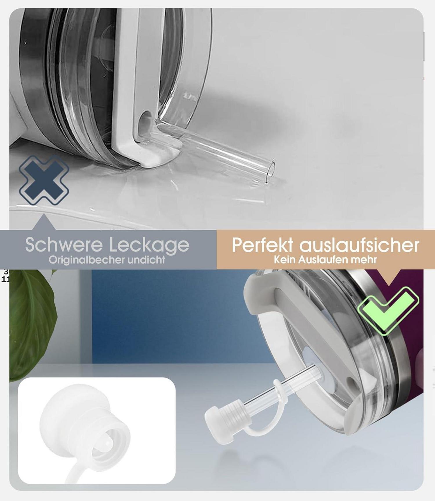 8er Set 21,5 cm Strohhalme mit Silikon Abdeckungen und Reinigungsbürste