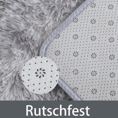 Weicher Flauschiger Zottelteppich Wohnzimmer Schlafzimmer Teppich 120x160cm Kalk