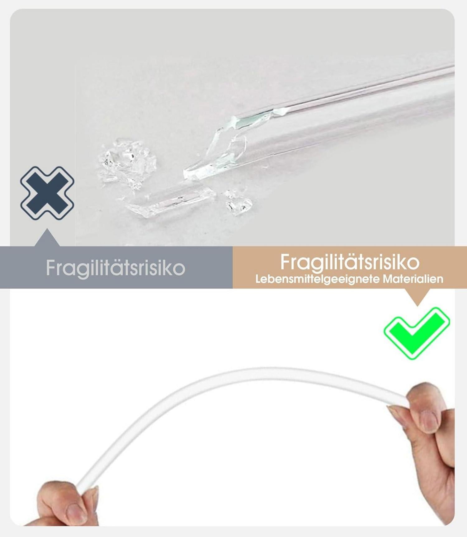 Strohhalm Set 30cm mit Auslaufsicher Abdeckung und Reinigungsbürste